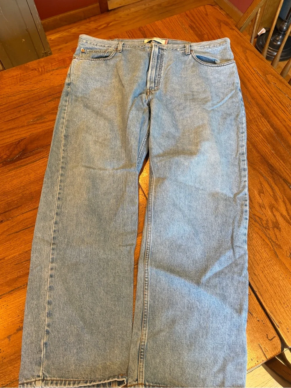 Levi's 505 Light Blue Men's Jeans with Tan Leather Patch